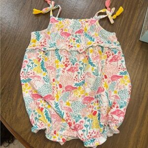 Mud Pie Multicolor Baby Romper with Flamingo Design